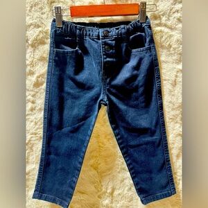Easy Peasy toddler jeans blue unisex 3T stretch waist 3 buttons & 5 pockets